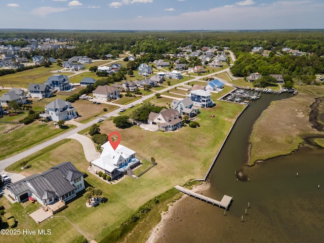 515 Blue Heron Dr, Newport, NC 28570 - aerial view of property and surrounding area featuring nearby suburban area and a large body of water