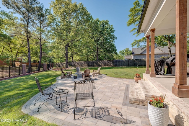 237 Pine Village Dr, Rocky Point, NC 28457 - fenced backyard featuring a patio
