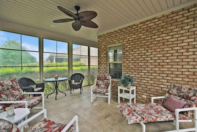 3284 Gardenwood Dr, Leland, NC 28451 - sunroom / solarium with plenty of natural light and a ceiling fan