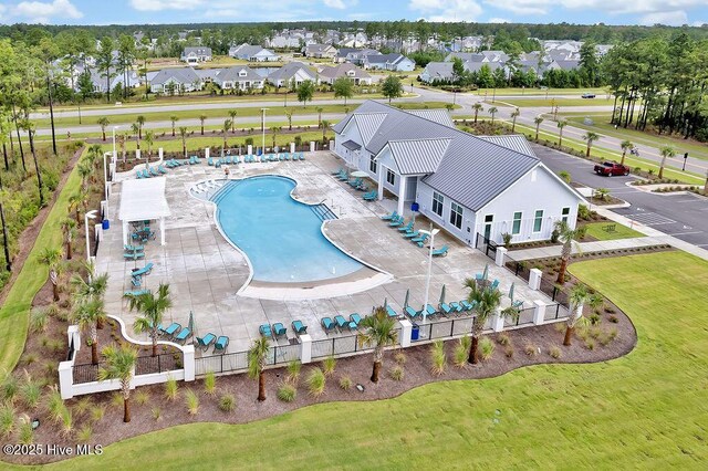 3284 Gardenwood Dr, Leland, NC 28451 - drone / aerial view of a pool
