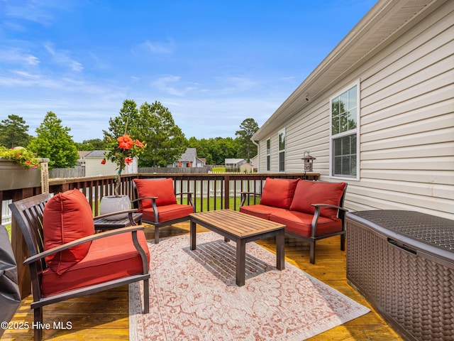 102 Flat Rock Ln, Richlands, NC 28574 - deck featuring an outdoor living space