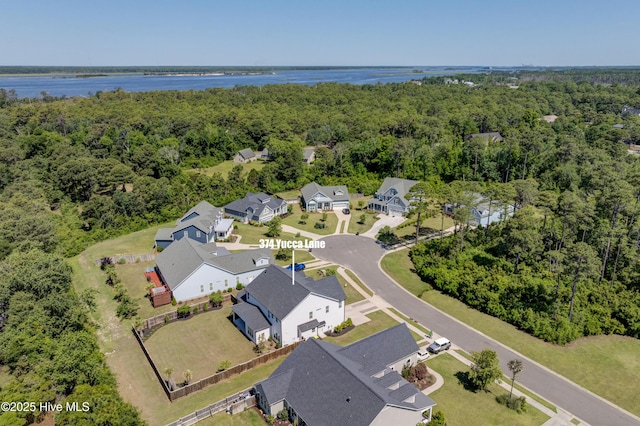 374 Yucca Ln, Wilmington, NC 28412 - aerial view of residential area with a nearby body of water and a forest