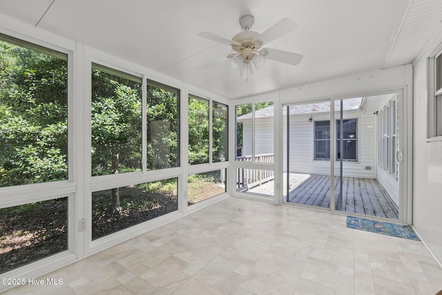 103 Arborvitae Ct, Pine Knoll Shores, NC 28512 - unfurnished sunroom with ceiling fan