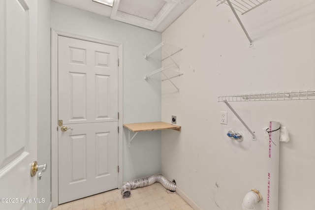 103 Arborvitae Ct, Pine Knoll Shores, NC 28512 - washroom with hookup for an electric dryer and baseboards