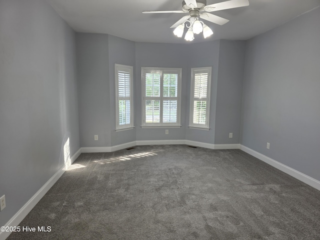 219 Drake Lndg, New Bern, NC 28560 - empty room with ceiling fan, baseboards, and dark carpet
