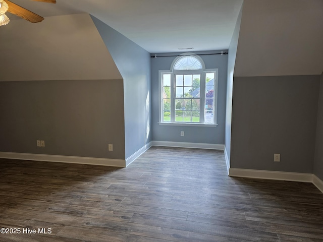 219 Drake Lndg, New Bern, NC 28560 - bonus room with ceiling fan, baseboards, and dark wood-style floors