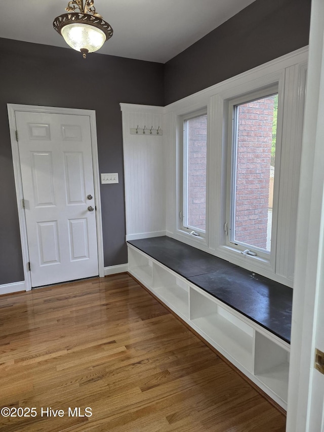 219 Drake Lndg, New Bern, NC 28560 - mudroom featuring baseboards and wood finished floors