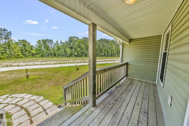 1406 Silverbrook Rd, Oriental, NC 28571 - deck with a yard and view of wooded area