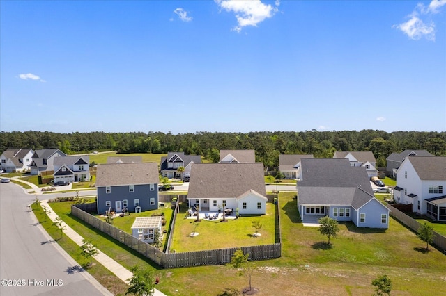 aerial view with a residential view