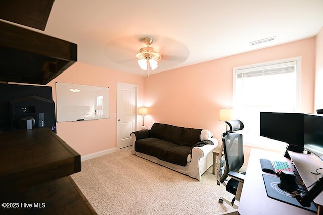 911 Needlerush Rd, Sneads Ferry, NC 28460 - carpeted office with ceiling fan and baseboards