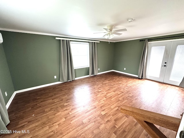 706 E Country Club Dr, Tarboro, NC 27886 - empty room featuring crown molding, baseboards, and ceiling fan