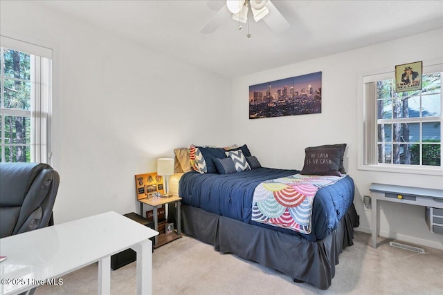4 Brunswick Ln, Pinehurst, NC 28374 - bedroom featuring carpet floors, ceiling fan, and baseboards