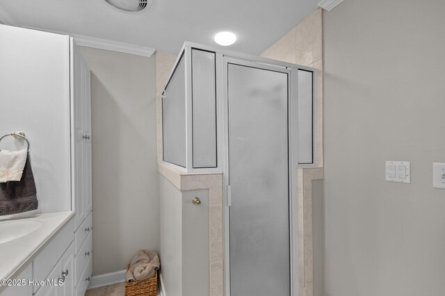 104 N Reed Dr, Washington, NC 27889 - full bath featuring a shower stall and vanity