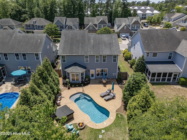 bird's eye view featuring a residential view