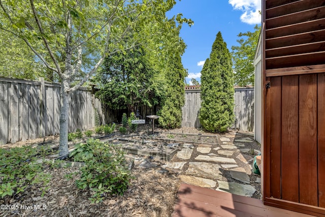view of patio with a fenced backyard