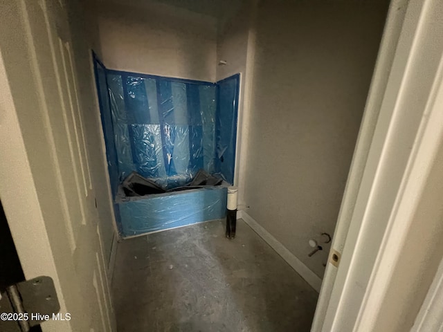 408 Hadnot Ave, Maysville, NC 28555 - bathroom with concrete flooring and shower / bath combination