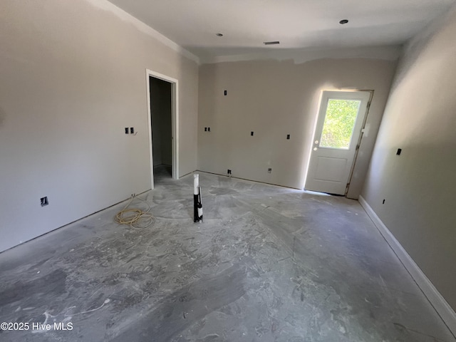 408 Hadnot Ave, Maysville, NC 28555 - unfurnished living room featuring concrete floors