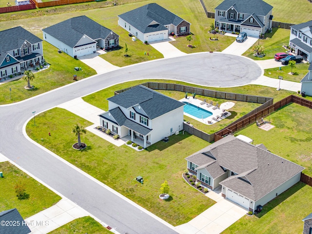 aerial view with a residential view