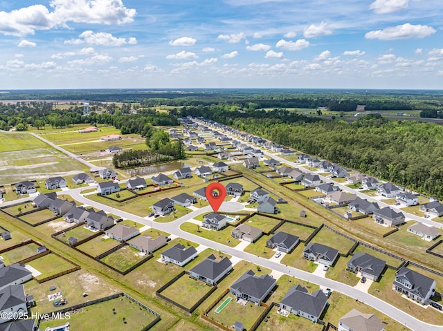 aerial view with a residential view