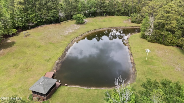 bird's eye view of a nearby body of water