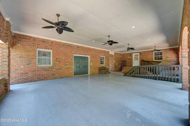 view of patio with a ceiling fan
