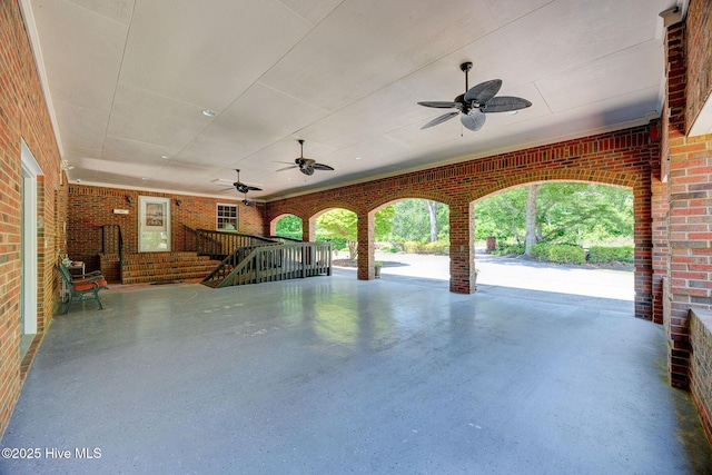 view of patio with ceiling fan