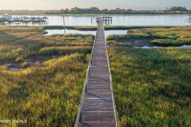dock featuring a water view