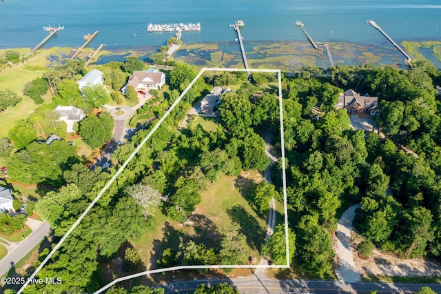1835 Middle Sound Loop Rd, Wilmington, NC 28411 - aerial view of property and surrounding area featuring property parcel outlined and a nearby body of water