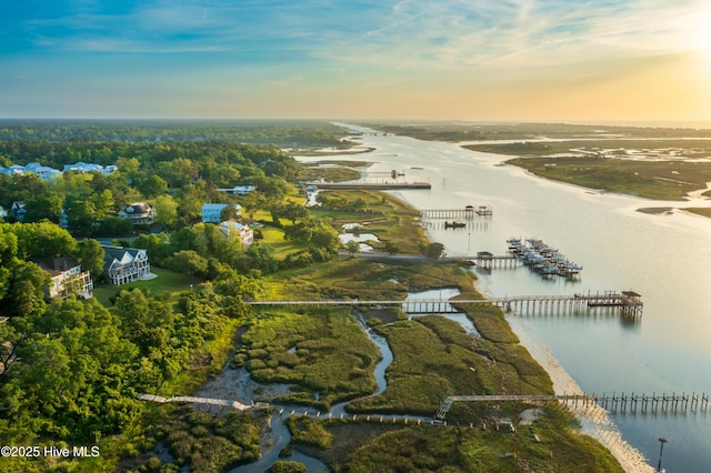 aerial view of a large body of water