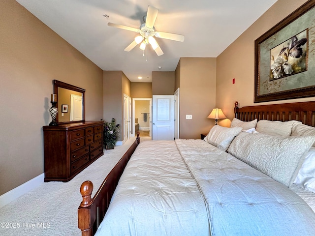 6832 Main St Unit 317, Wilmington, NC 28405 - bedroom featuring carpet, ensuite bathroom, and ceiling fan