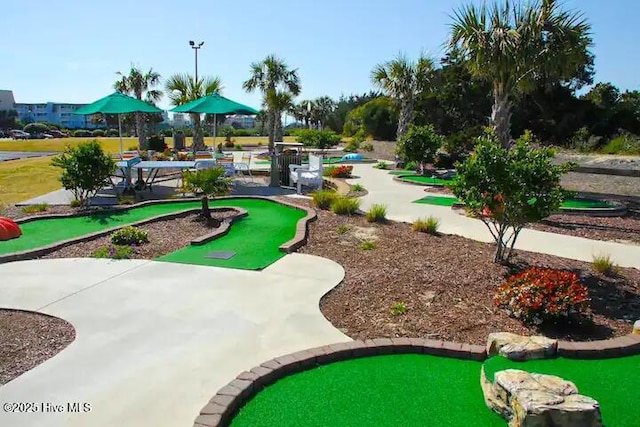 view of community featuring a putting green