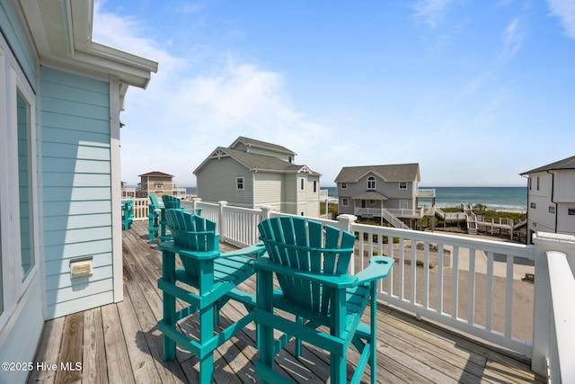 deck with a water view