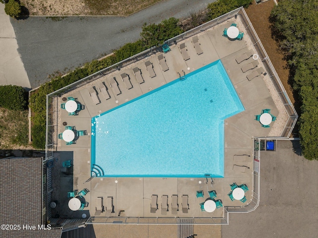 bird's eye view of a pool