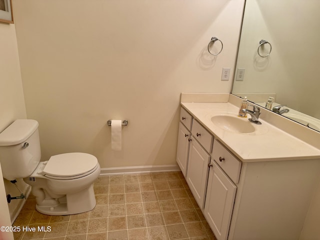 2400 King Richard Ct Unit D, Greenville, NC 27858 - half bathroom featuring baseboards, toilet, vanity, and tile patterned floors