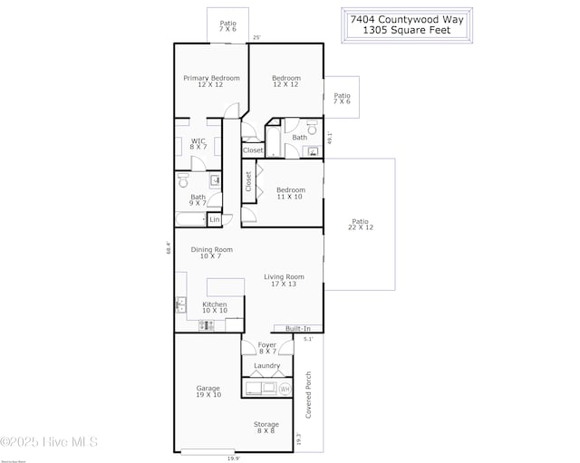7404 Countywood Way, Wilmington, NC 28411 - floor plan / room layout