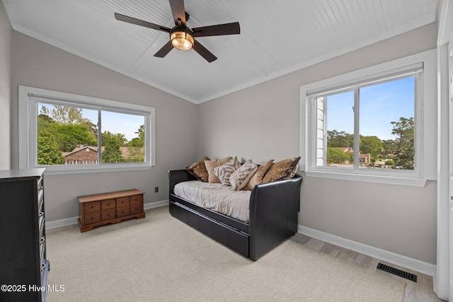 2 Harbour Walk, New Bern, NC 28562 - bedroom featuring lofted ceiling, baseboards, and ceiling fan