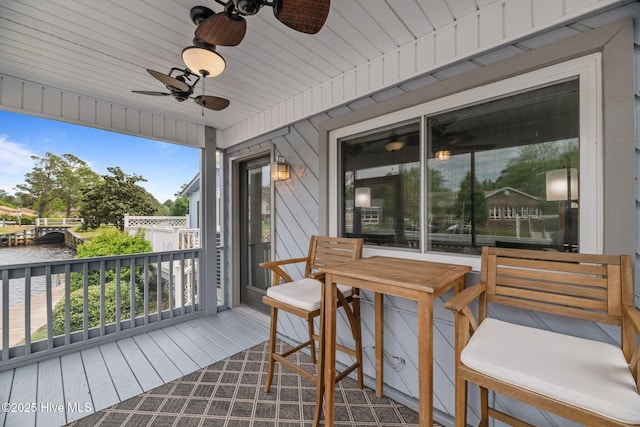 2 Harbour Walk, New Bern, NC 28562 - deck with ceiling fan and a water view