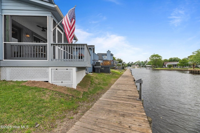 2 Harbour Walk, New Bern, NC 28562 - dock with a water view and a yard