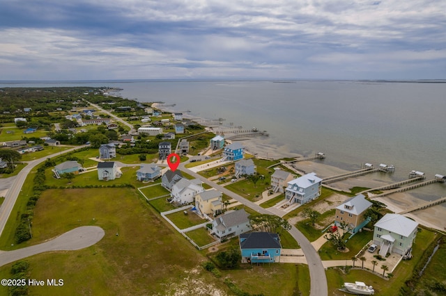 139 Sound Point Dr, Harkers Island, NC 28531 - aerial view of property and surrounding area with a large body of water and nearby suburban area