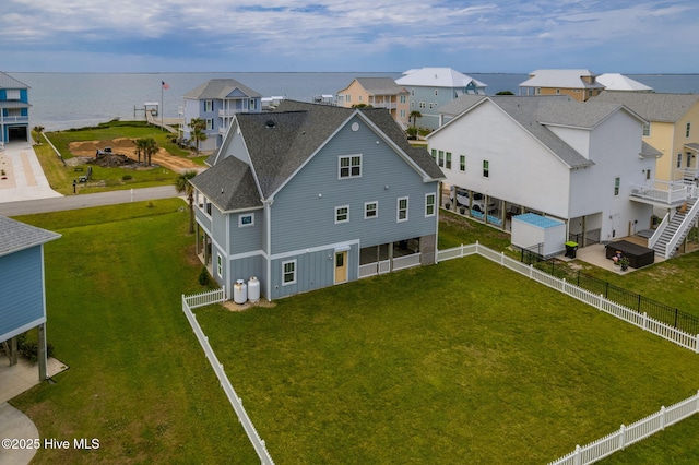 139 Sound Point Dr, Harkers Island, NC 28531 - aerial perspective of suburban area with a large body of water