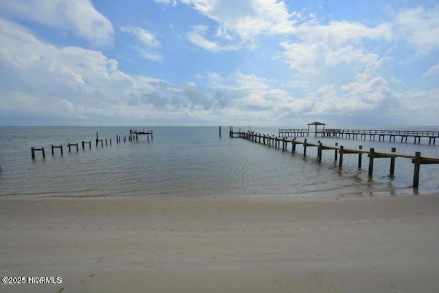 139 Sound Point Dr, Harkers Island, NC 28531 - dock with view of water and beach