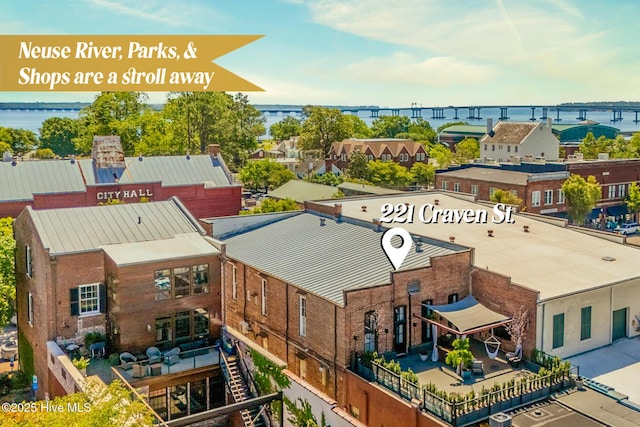 221 Craven St, New Bern, NC 28560 - drone / aerial view of a notable bridge and a nearby body of water