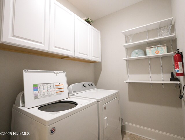 6959 Gracieuse Ln SW, Ocean Isle Beach, NC 28469 - washroom with independent washer and dryer, cabinet space, and baseboards