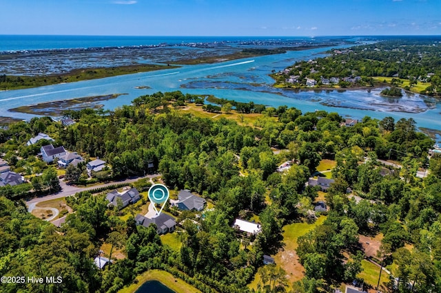 bird's eye view of a nearby body of water