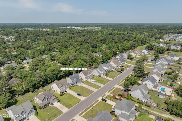 519 W Craftsman Way, Hampstead, NC 28443 - aerial view of property's location featuring a heavily wooded area and nearby suburban area