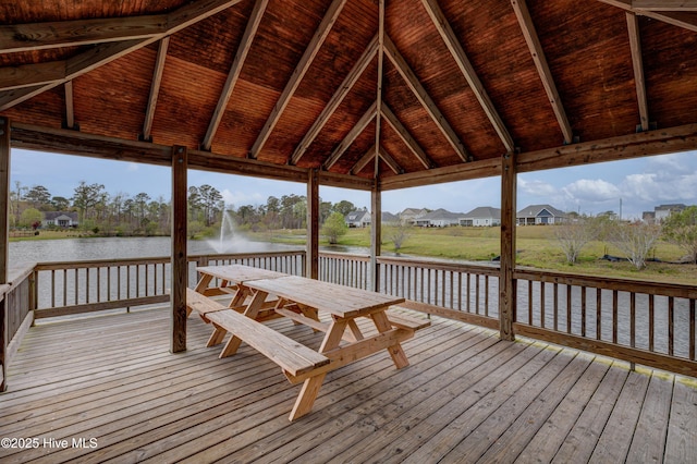 519 W Craftsman Way, Hampstead, NC 28443 - wooden terrace with a water view and a residential view