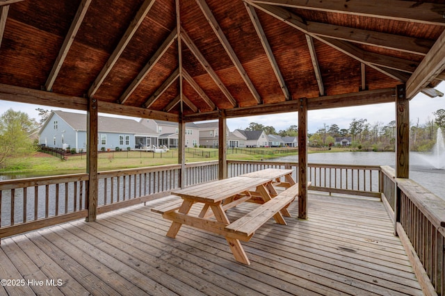 519 W Craftsman Way, Hampstead, NC 28443 - dock with a residential view, a deck with water view, a lawn, and a gazebo