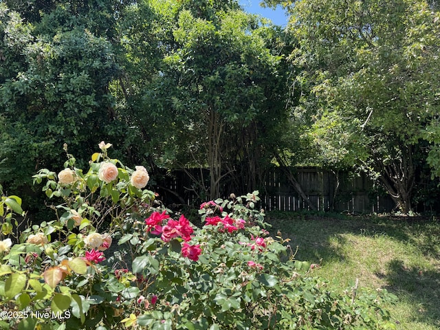 view of yard with fence