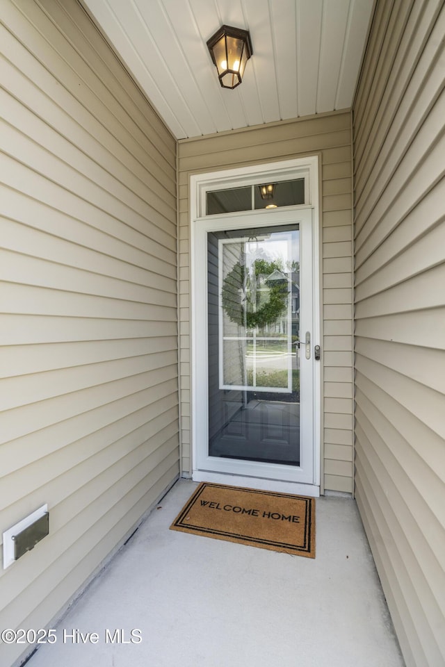 view of doorway to property