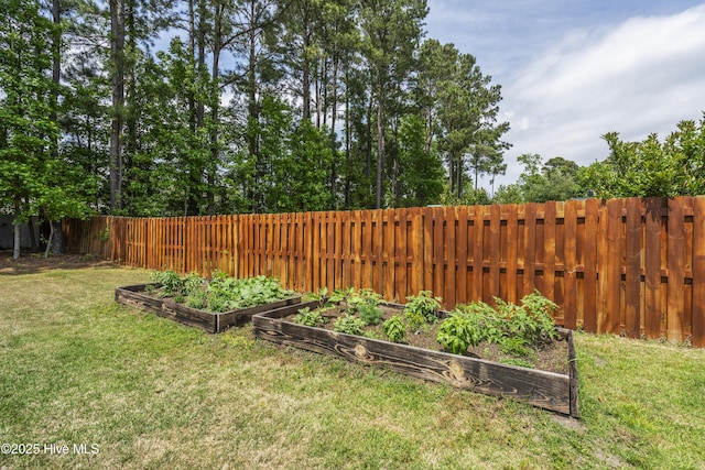 view of yard with a garden